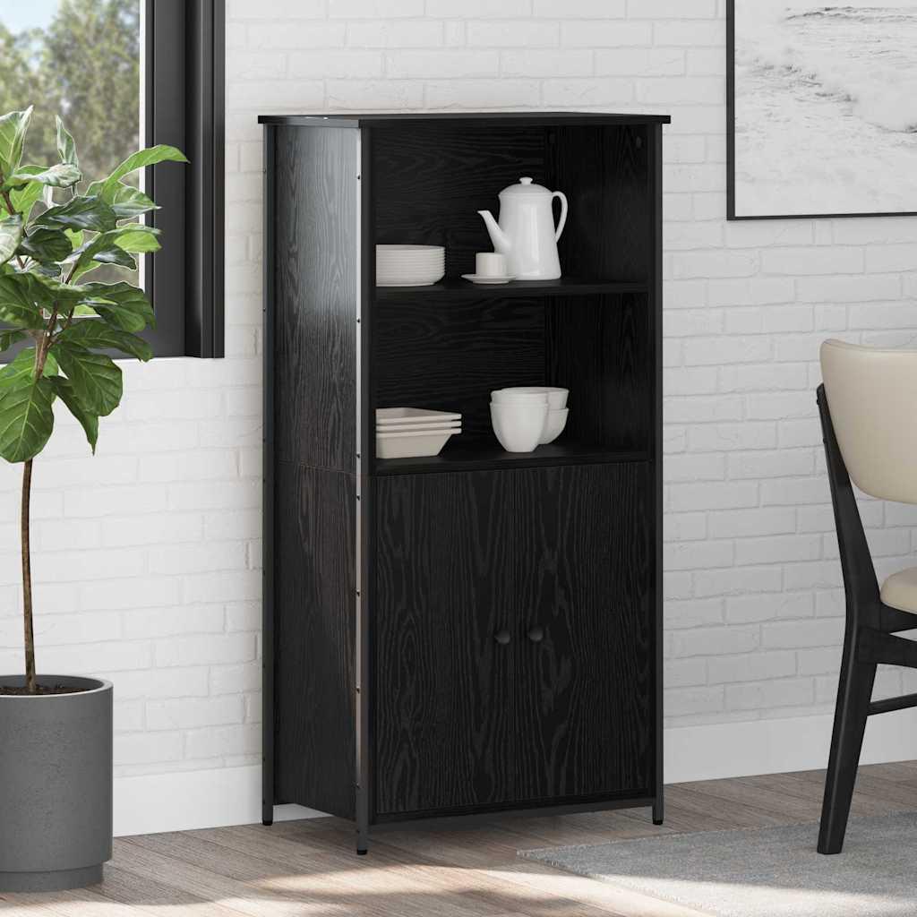 Highboard Sort eg 62 x 36 x 121,5 cm Konstrueret træ billede