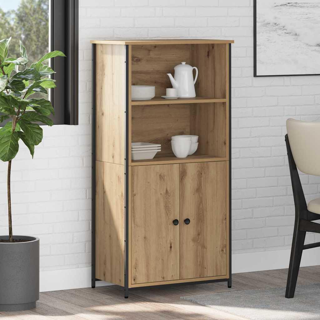 Highboard Artisan Egetræ 62 x 36 x 121,5 cm Konstrueret træ billede