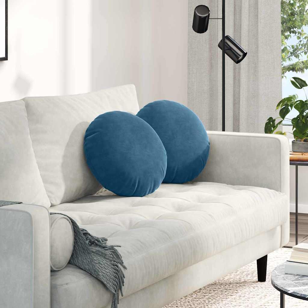 Sædepuder 2 stk Blå Ø 40 x 13 cm Fløjl billede