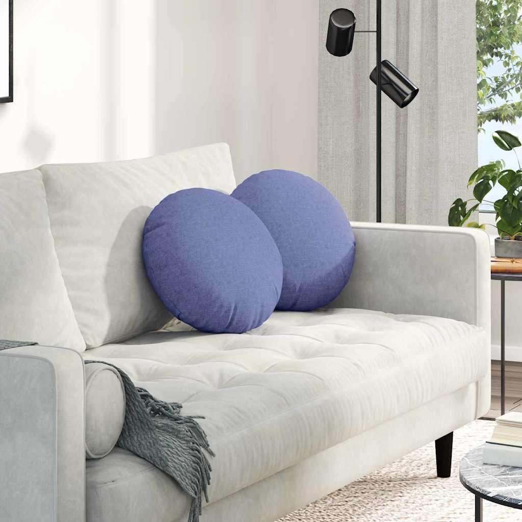 Sædepuder 2 stk Jeans blå Ø40 x 13 cm Stof billede