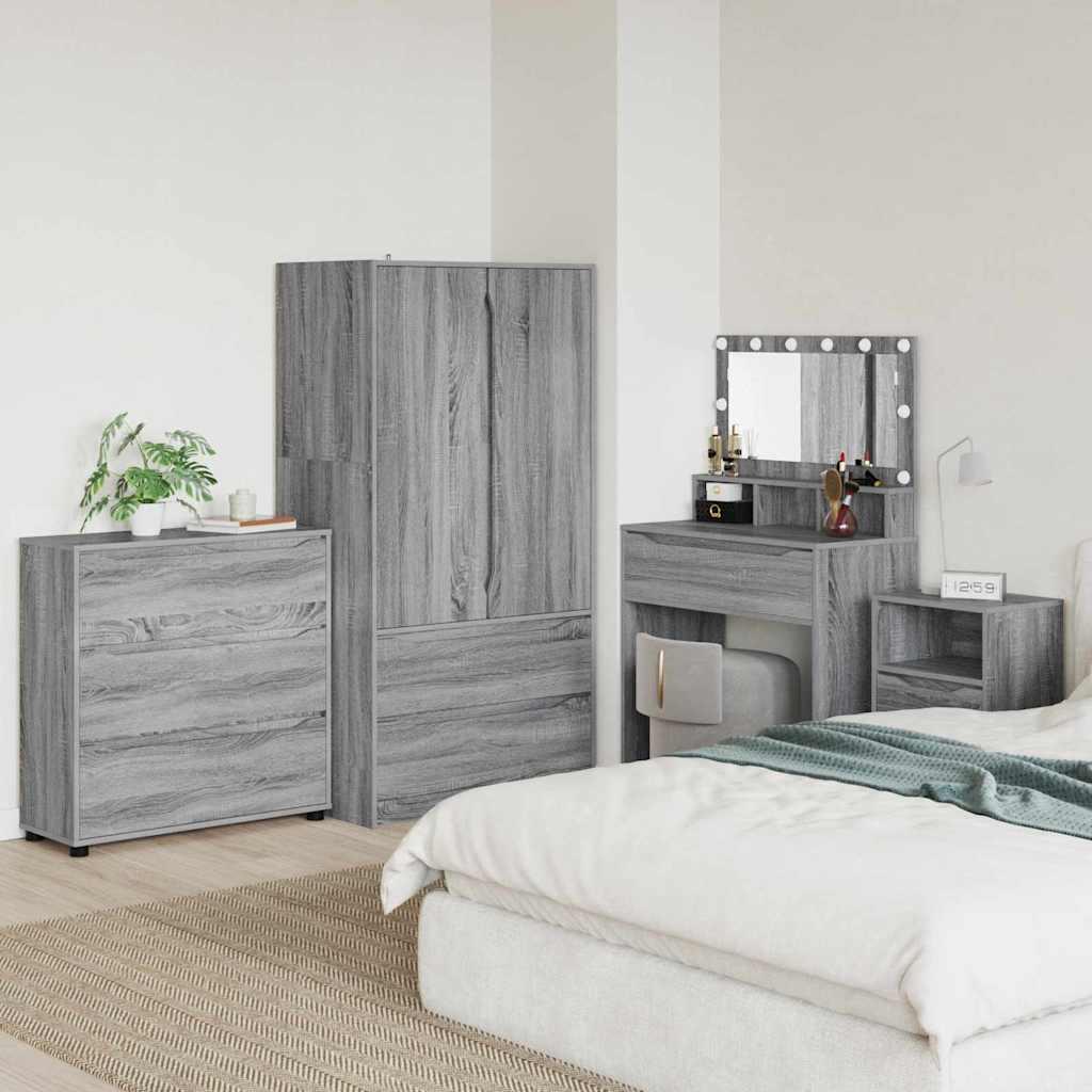 Opbevaringsskab i grå sonoma - 80 × 48 × 57 cm, konstrueret træ billede