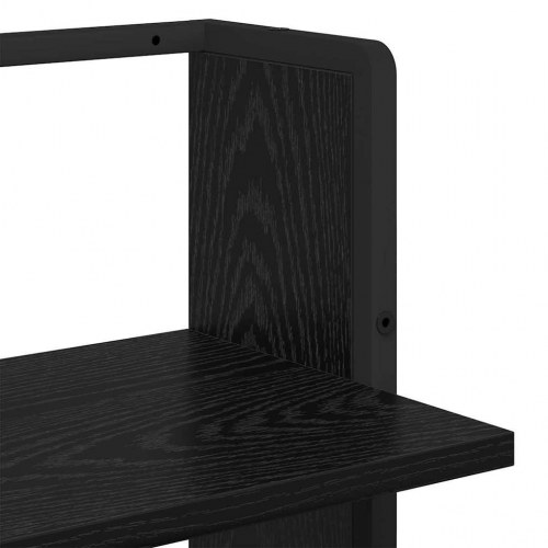 Væghylde med 3 hylder - sort eg, 30 × 25 × 100 cm, konstrueret træ