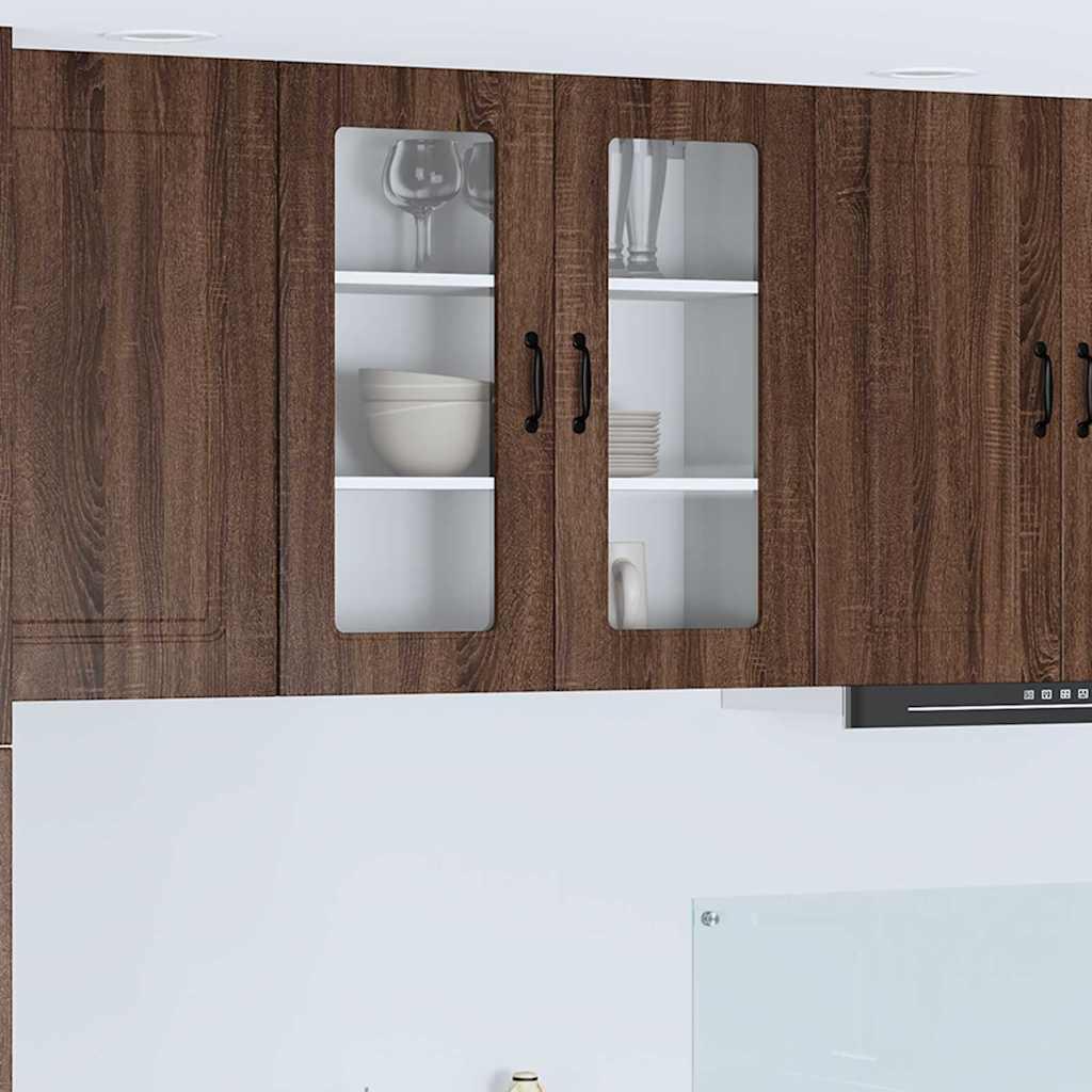 Vægskab til køkken Brun eg 80 x 31 x 80 cm Konstrueret træ billede