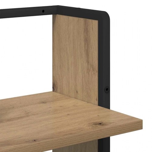 Væghylde i artisan egetrælook 30 × 25 × 100 cm - konstrueret træ, metalramme