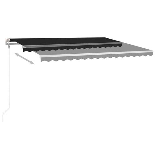 Markise m. LED + vindsensor 400x300 cm automatisk antracitgrå