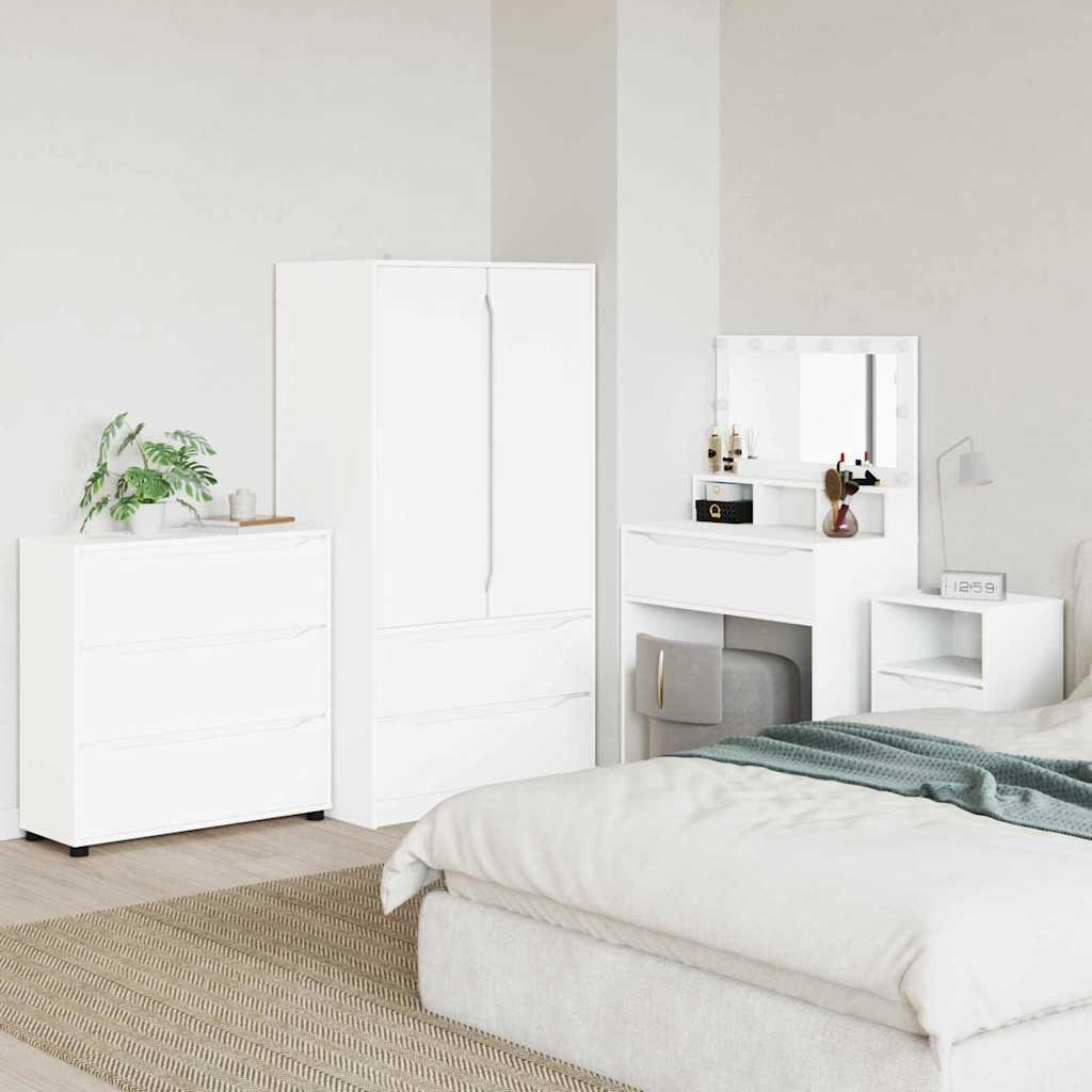 Opbevaringsskab i højglans hvid - 80 × 48 × 57 cm, konstrueret træ billede