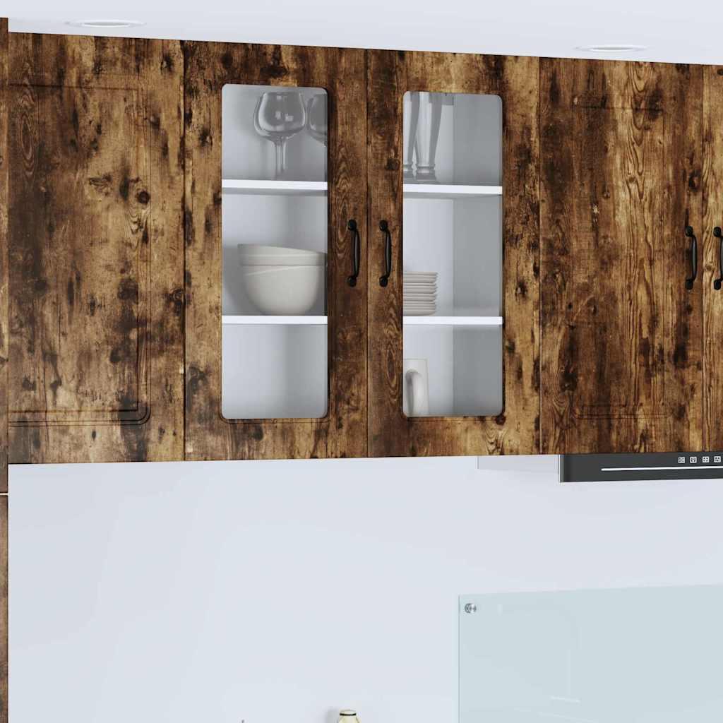 Vægskab til køkken Røget eg 80 x 31 x 80 cm Konstrueret træ billede