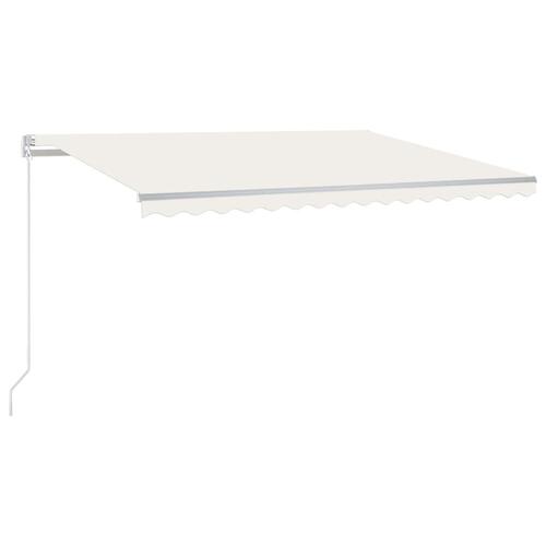 Markise m. LED-lys 450x300 cm manuel betjening cremefarvet