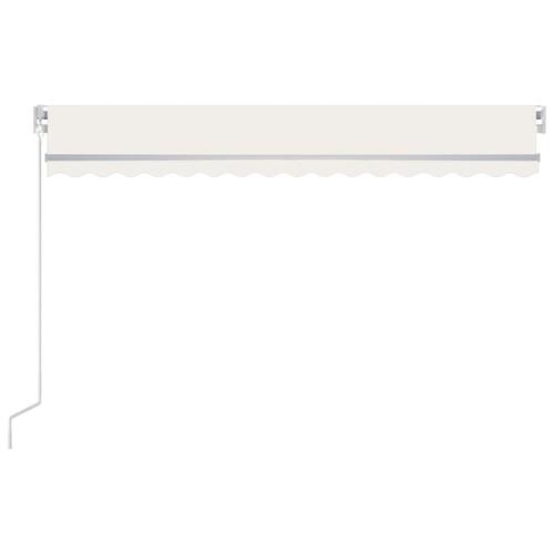 Markise m. LED-lys 450x300 cm manuel betjening cremefarvet