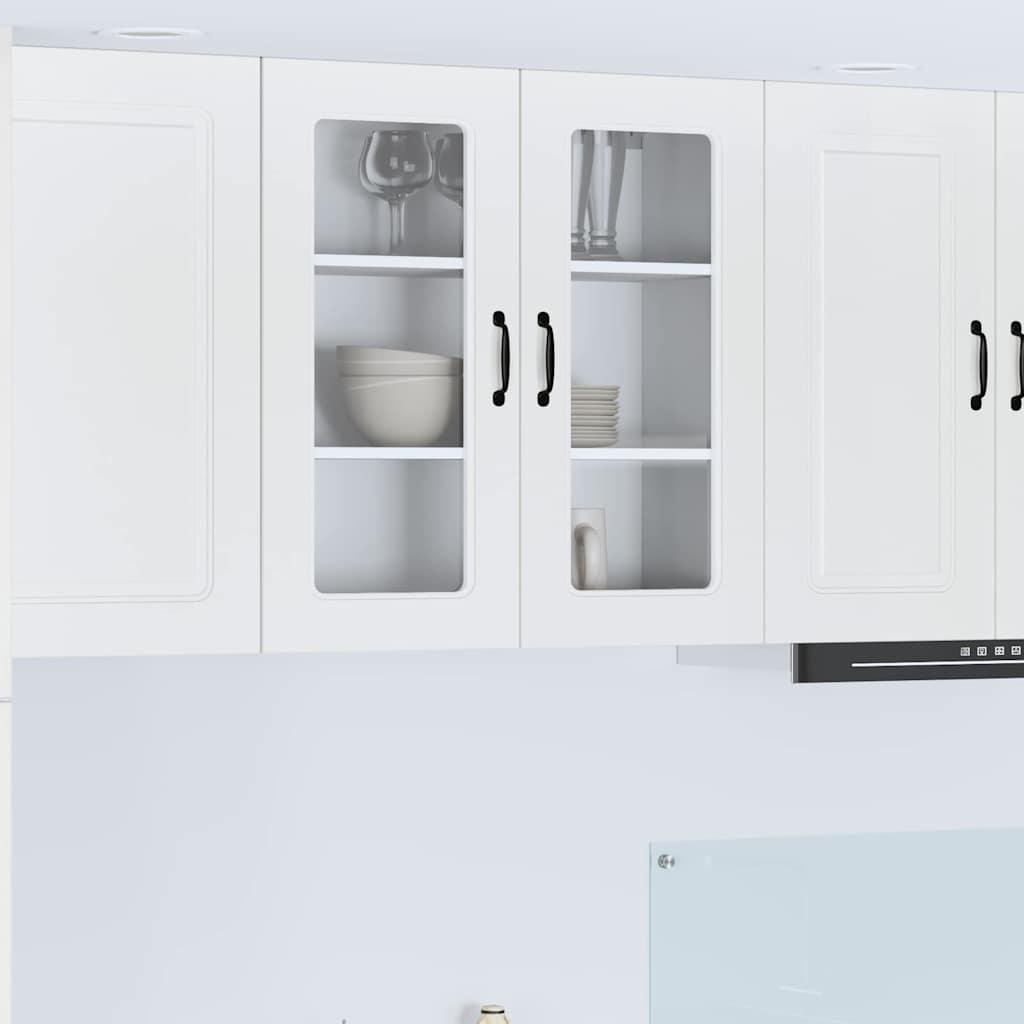 Vægskab til køkken med hylde Høj gloss hvid 80 x 31 x 80 cm billede