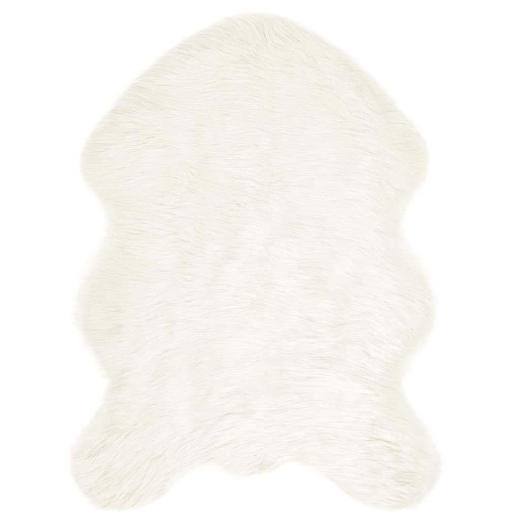 Falsk Fåreskind Tæppe Hvid 80 x 120 cm Polyester billede