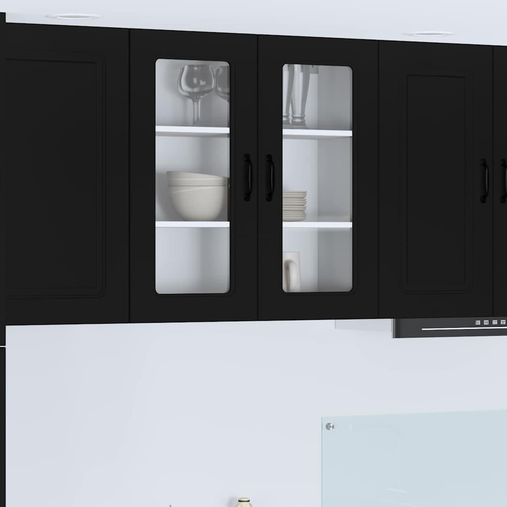 Vægskab til køkken med dør Sort 80 x 31 x 80 cm Konstrueret træ billede