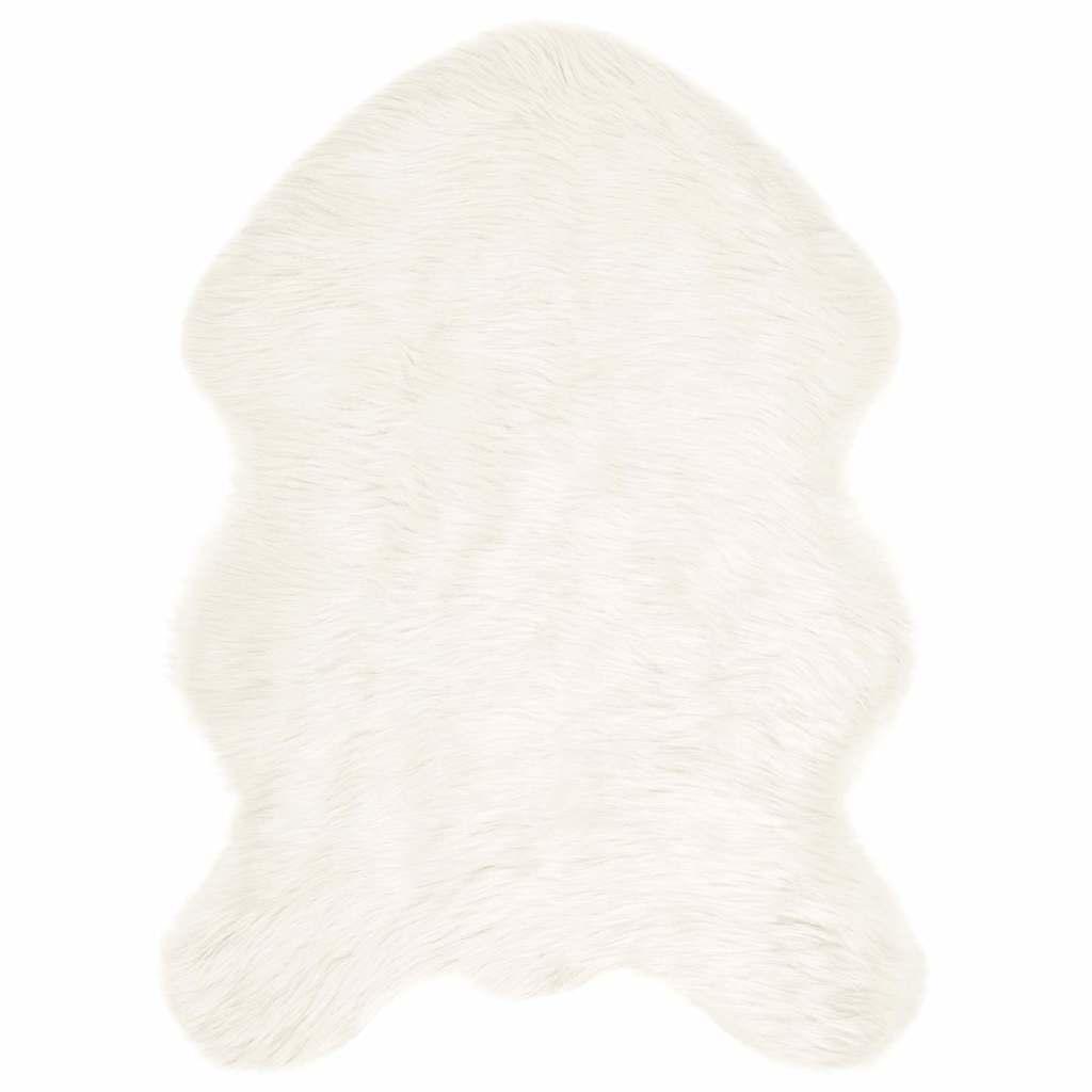 Falsk Fåreskind Tæppe Hvid 60 x 90 cm Polyester billede