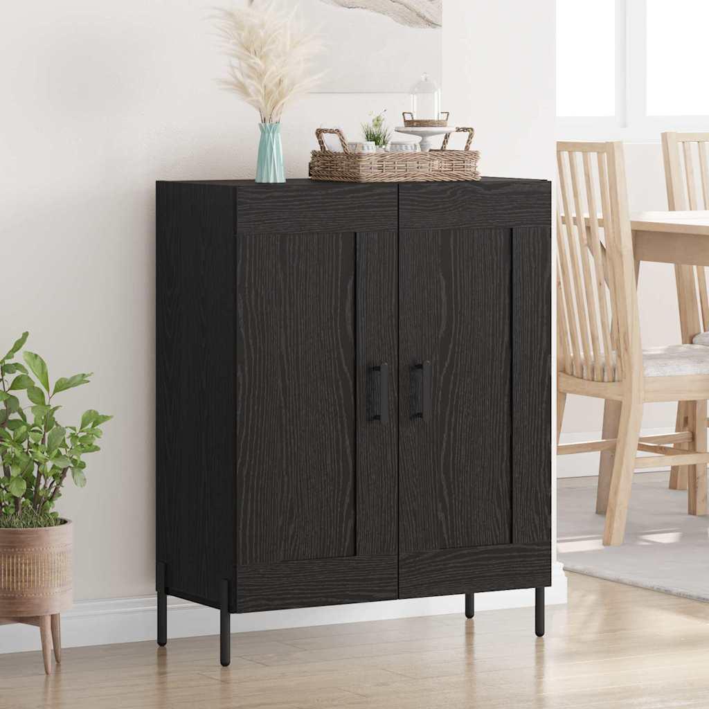 Sidebord Sort eg 69,5 x 34 x 90 cm Ingeniørt træ og jern billede