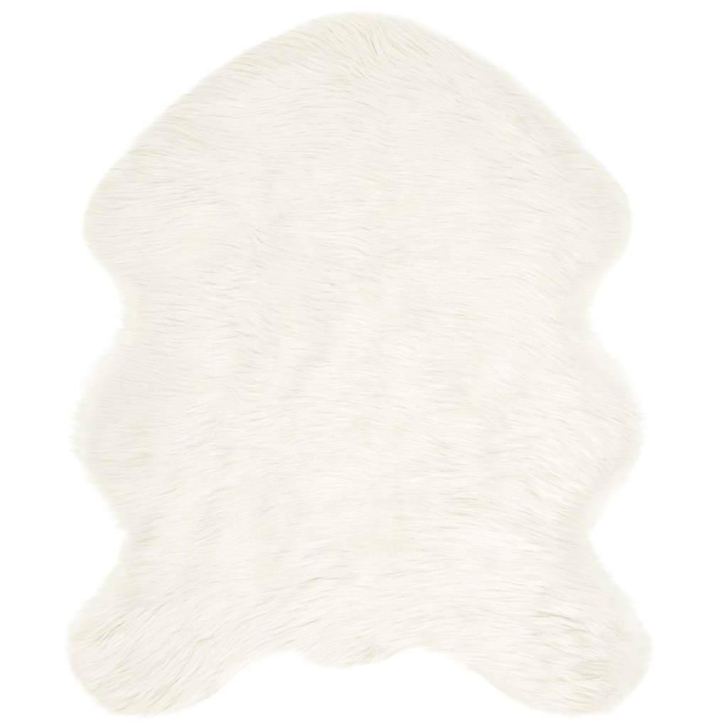 Falsk Fåreskind Tæppe Hvid 50 x 80 cm Polyester billede