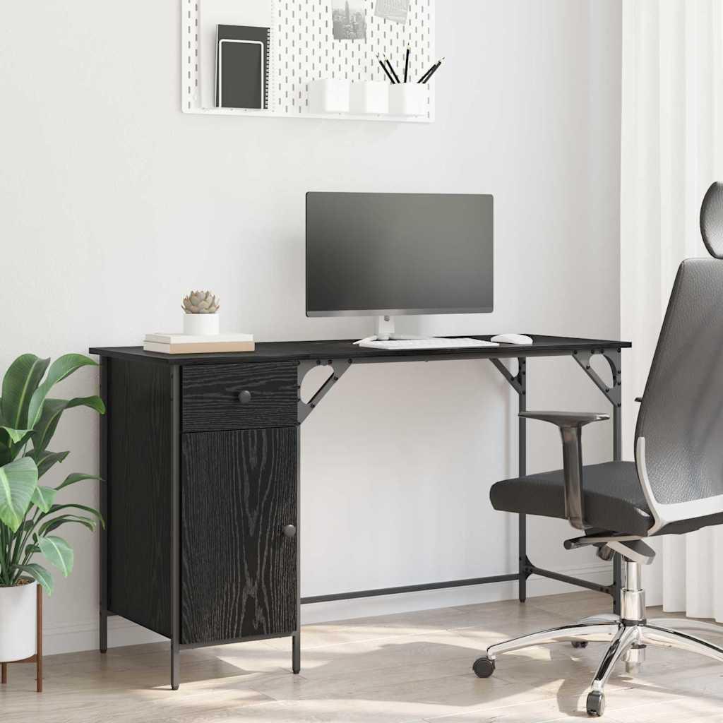 Computerbord Sort eg 131 x 48 x 75 cm Konstrueret træ billede