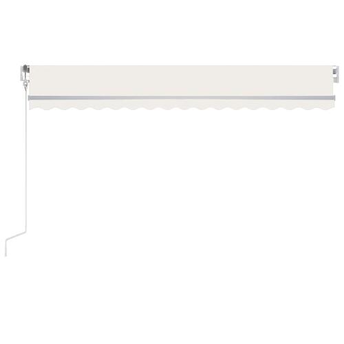 Markise m. LED + vindsensor 450x300 cm automatisk cremefarvet