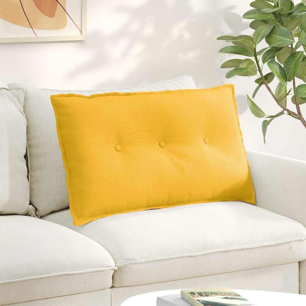Rygpude Lys Gul 80 x 50 cm Velourstof billede