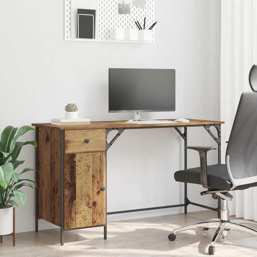 Computerbord Gammelt træ 131 x 48 x 75 cm Konstrueret træ billede