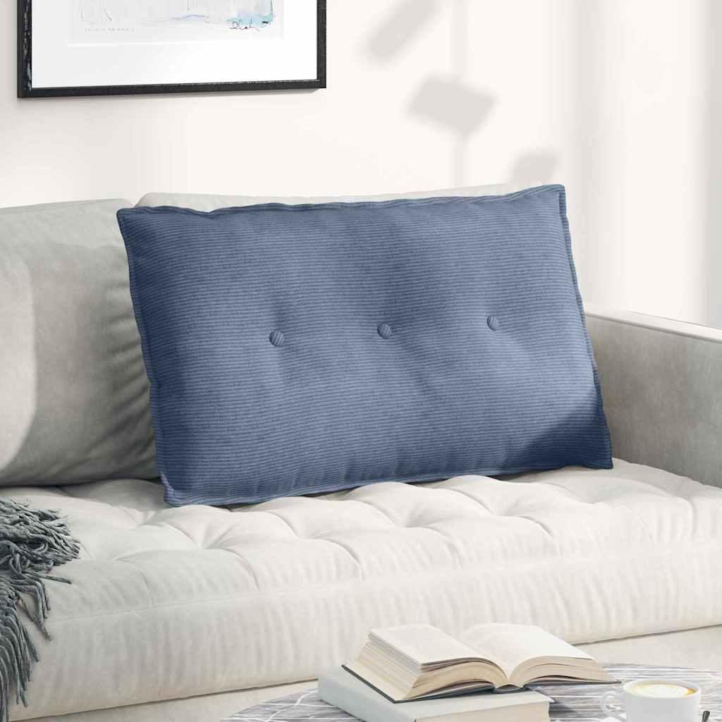 Rygpude Blå 80 x 50 cm Velourstof billede