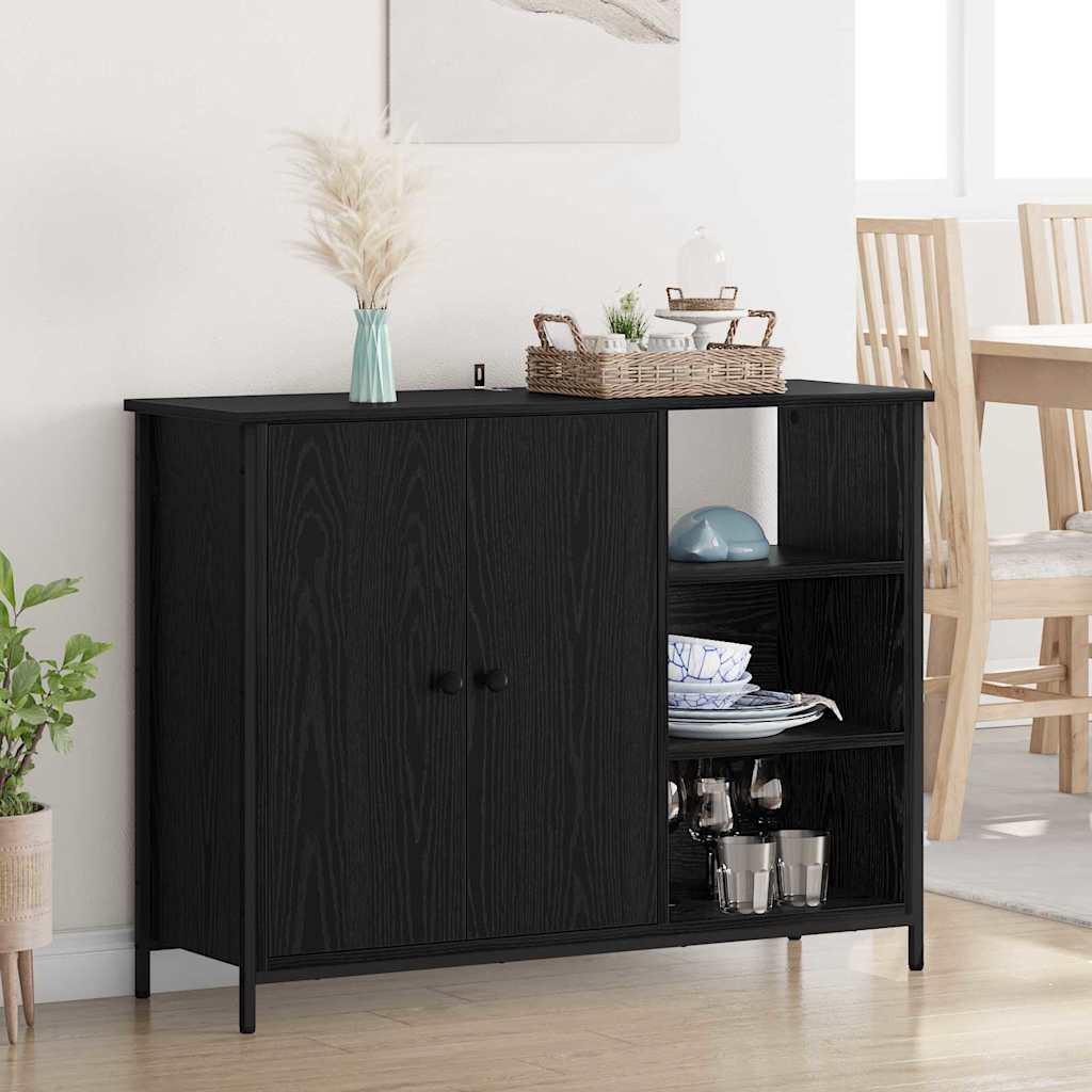 Sidebord Sort eg 100 x 33 x 75 cm Konstrueret træ billede