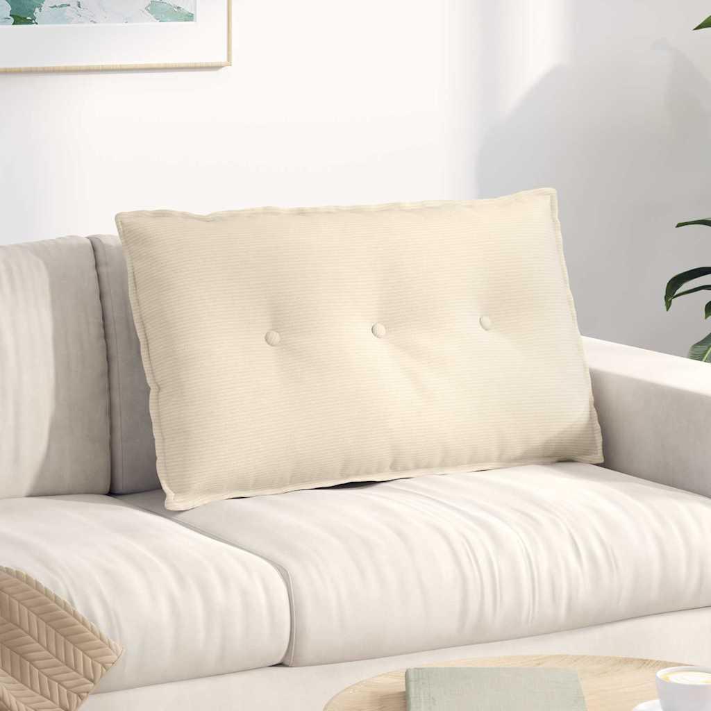 Rygpude Creme 80 x 50 cm Velourstof billede