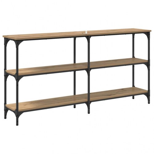 Konsolbord i industrielt design - artisan egetræ, 150 × 29 × 75 cm, træ og metal