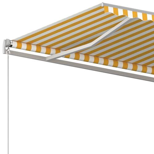 Markise 500x300 cm manuel betjening gul og hvid