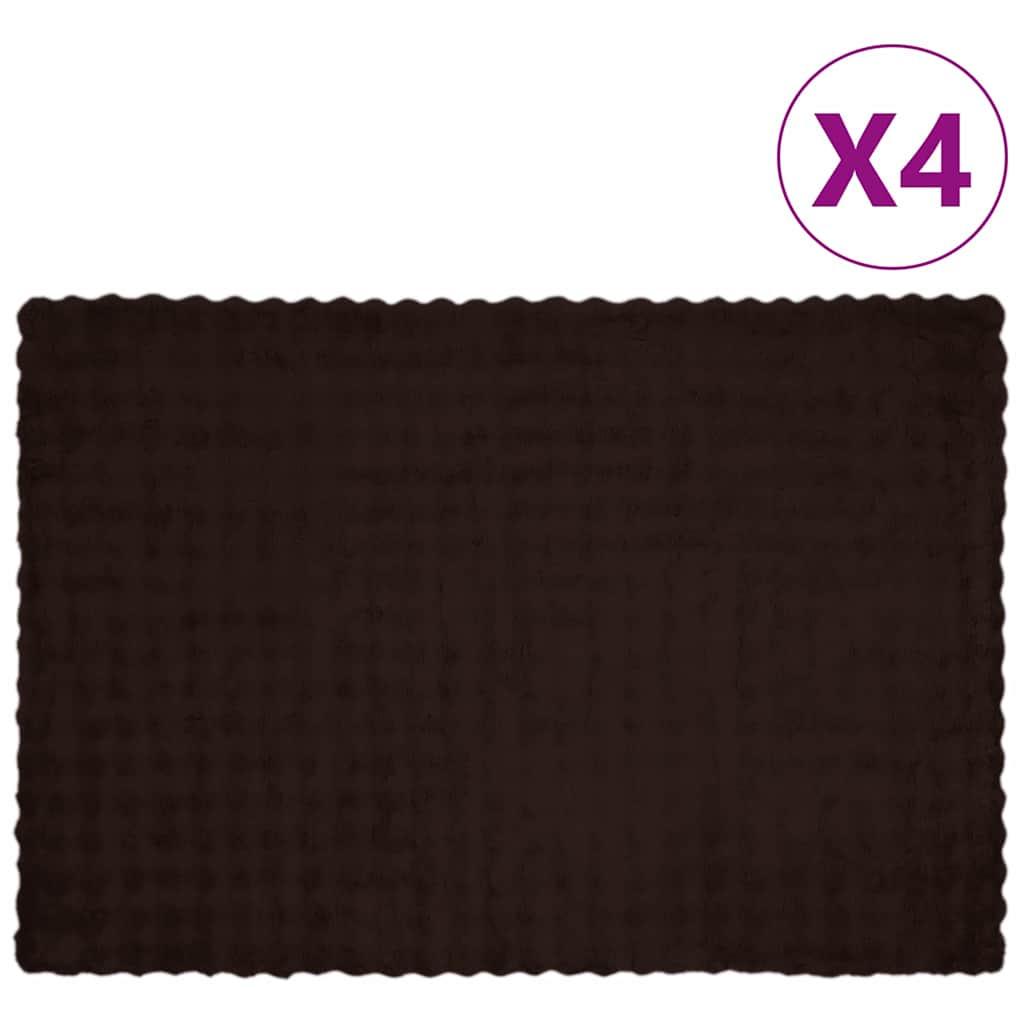 Faux Kanin Pels Tæppe 4 stk Camel 150 x 220 cm Polyester billede