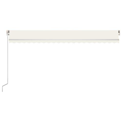 Markise m. LED-lys 500x300 cm manuel betjening cremefarvet