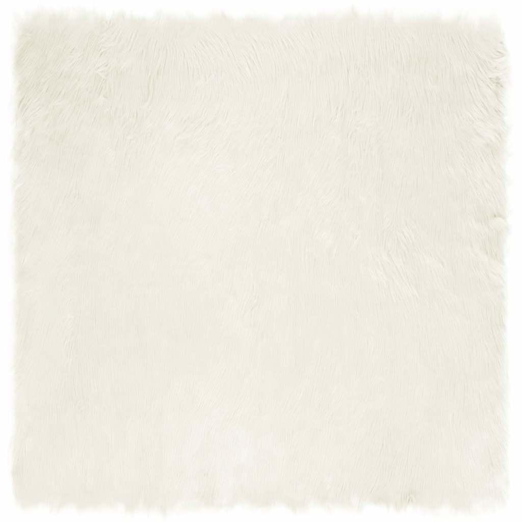 Falsk Fåreskind Tæppe Hvid 240 x 240 cm Polyester billede