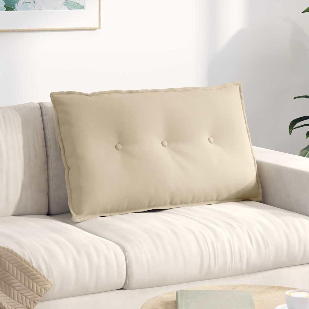 Rygpude Creme 80 x 50 cm Mikrofiberstof billede