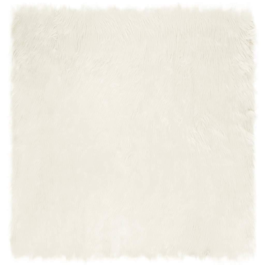 Falsk Fåreskind Tæppe Hvid 120 x 120 cm Polyester billede