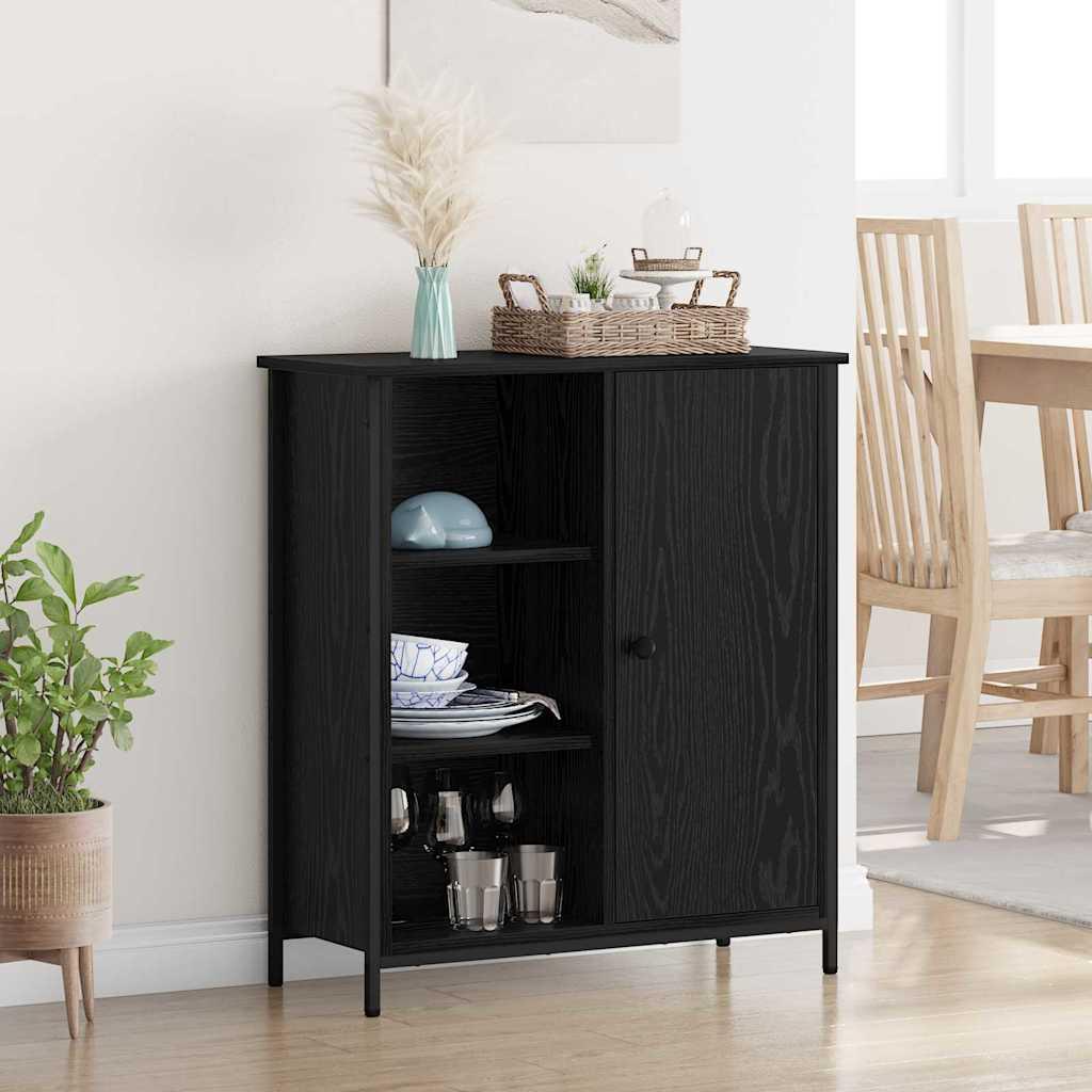 Sidebord Sort eg 70 x 30 x 80 cm Konstrueret træ billede