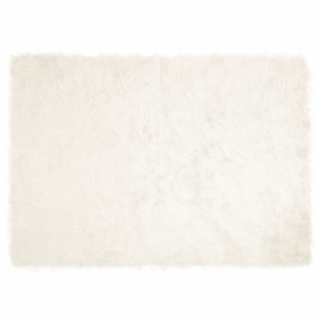 Falsk Fåreskind Tæppe Hvid 240 x 340 cm Polyester billede