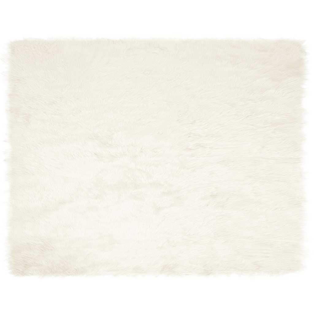 Falsk Fåreskind Tæppe Hvid 200 x 280 cm Polyester billede