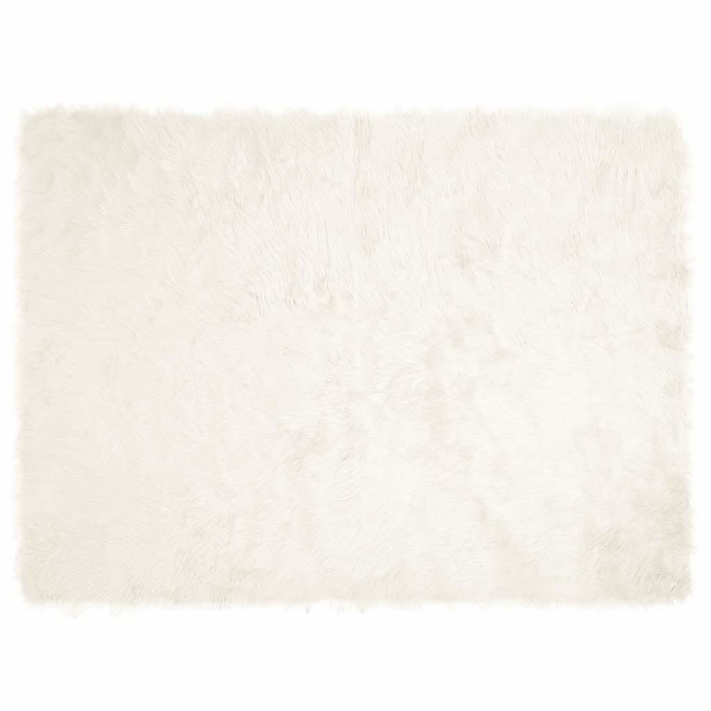 Falsk Fåreskind Tæppe Hvid 160 x 230 cm Polyester billede