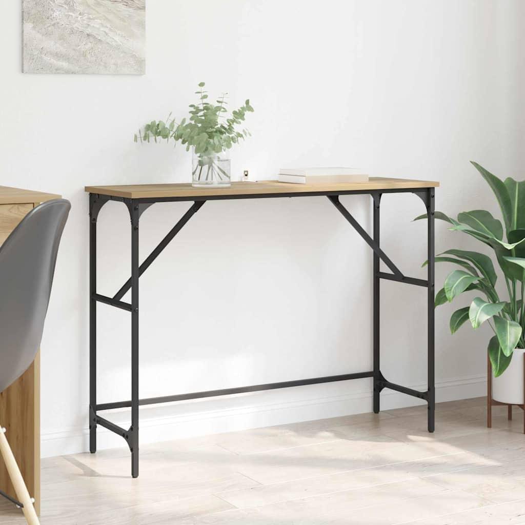 Konsolbord Artisan Egetræ 100 x 32 x 75 cm Konstrueret træ billede