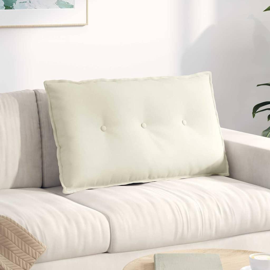 Rygpude Creme 80 x 50 cm Velourstof billede
