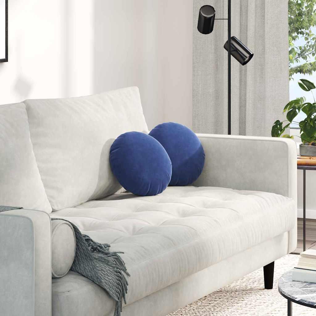 Sædepuder 2 stk Politi blå Ø 40 x 13 cm Fløjl billede