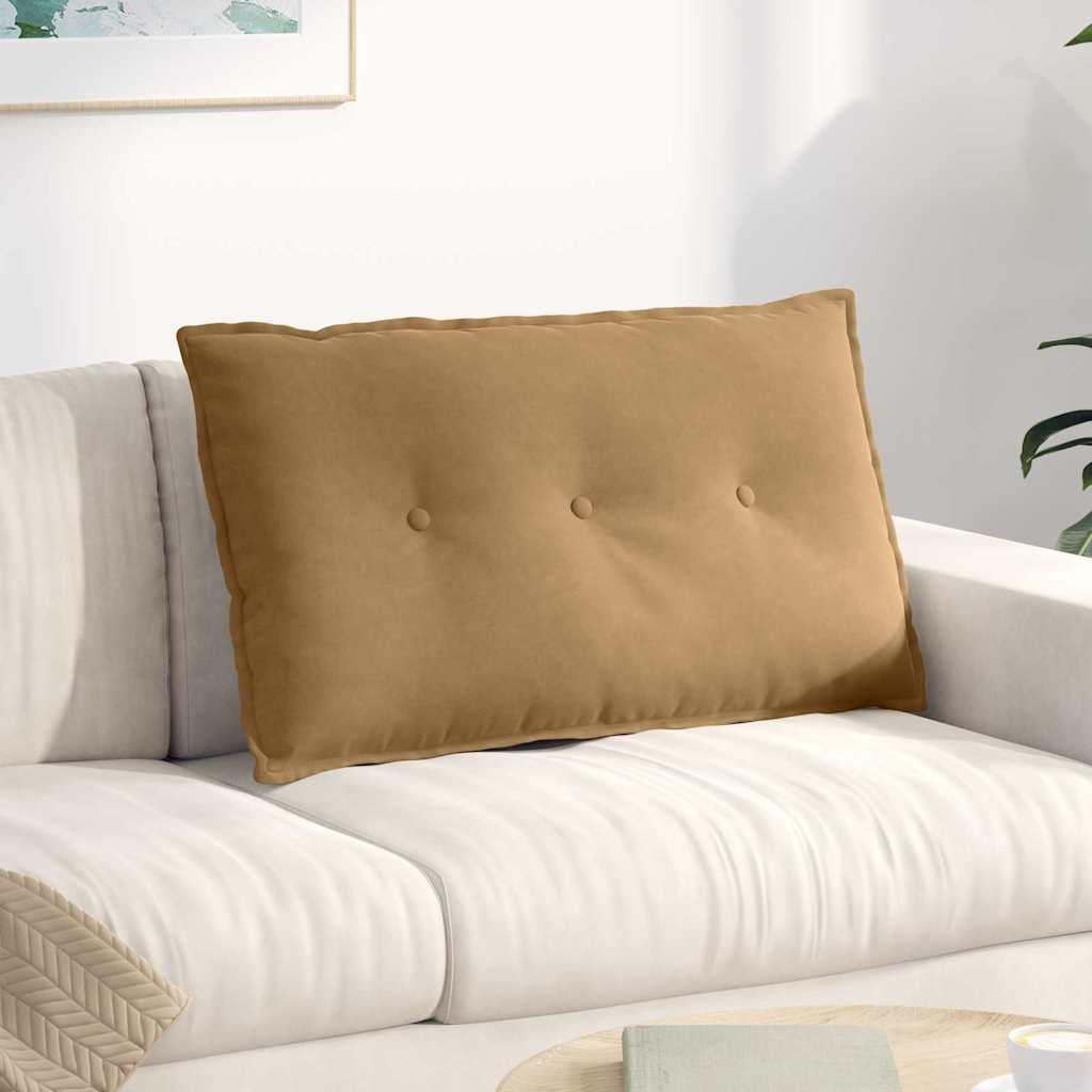 Rygpude Brun 80 x 50 cm Velourstof billede