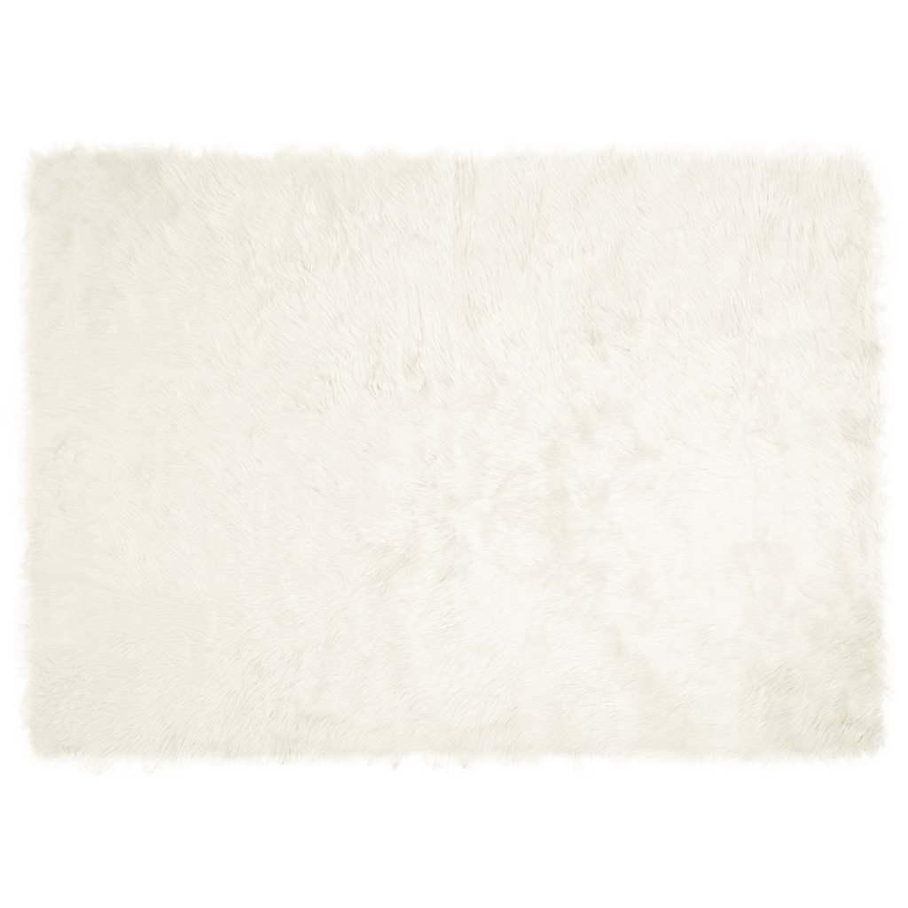 Falsk Fåreskind Tæppe Hvid 120 x 170 cm Polyester billede