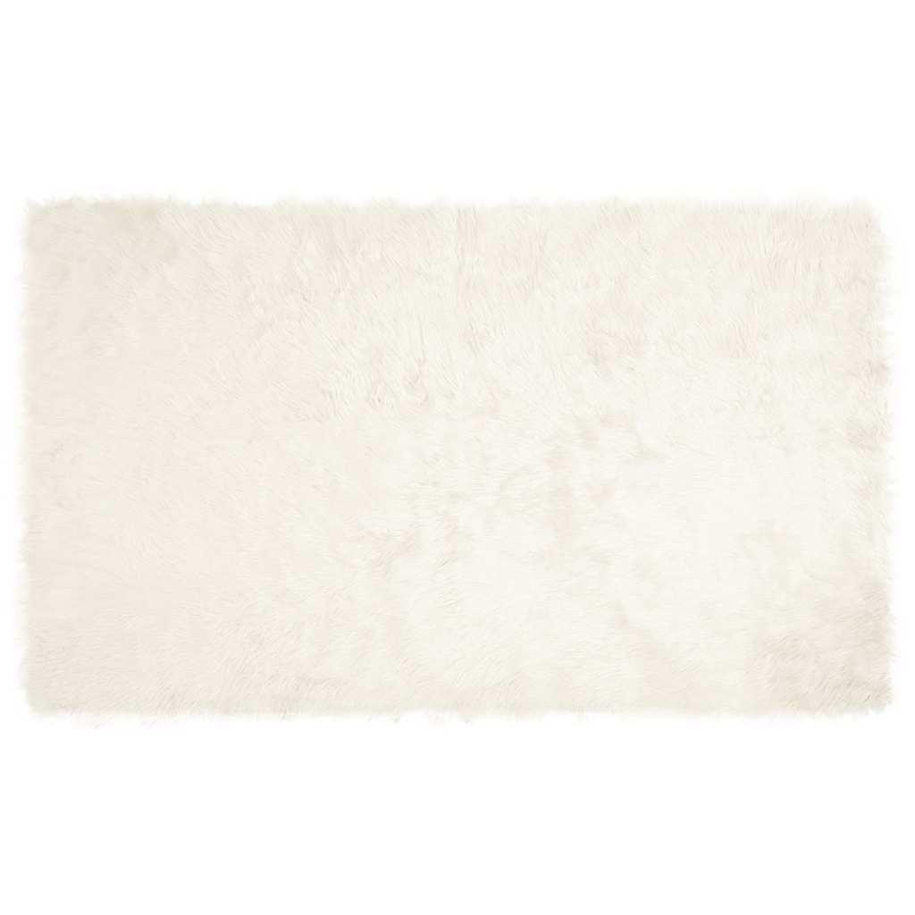 Falsk Fåreskind Tæppe Hvid 100 x 200 cm Polyester billede