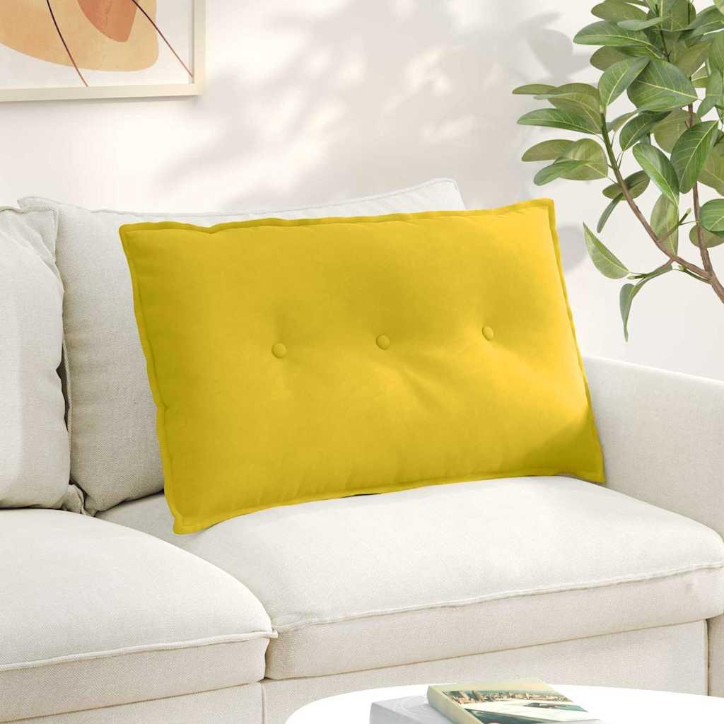 Rygpude Gul 80 x 50 cm Velourstof billede