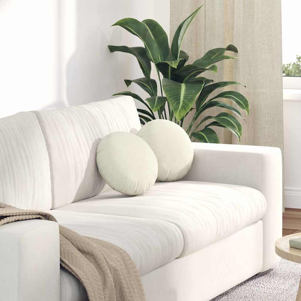 Sædepuder 2 stk Creme Ø 40 x 13 cm Fløjl billede