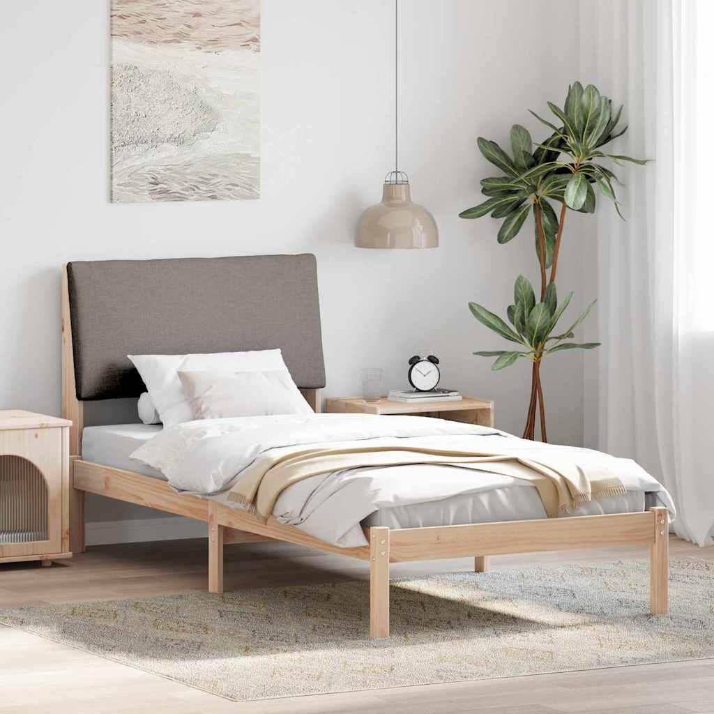 Sengestel Brun og taupe 100 x 200 cm Massivt fyrretræ billede