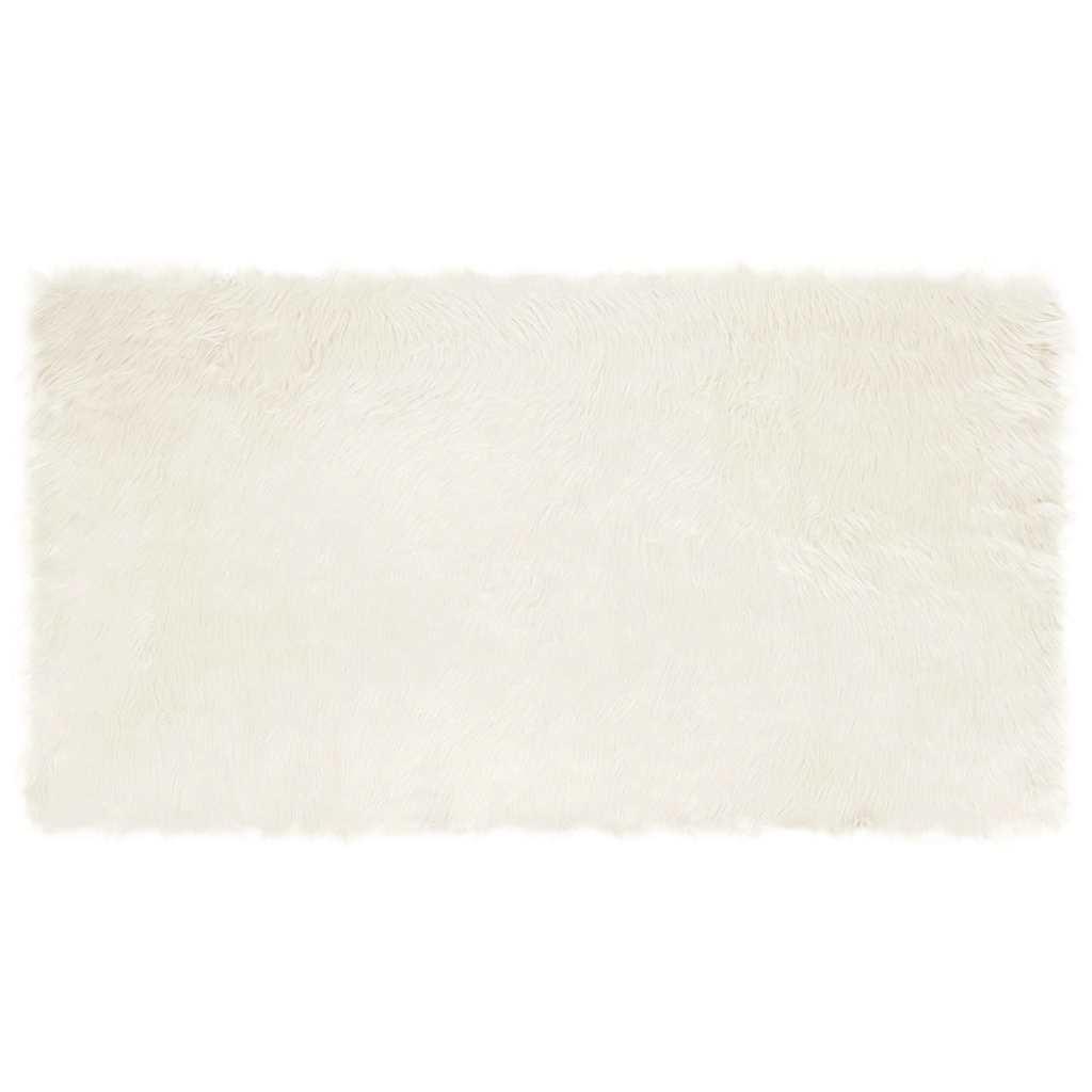 Falsk Fåreskind Tæppe Hvid 60 x 110 cm Polyester billede