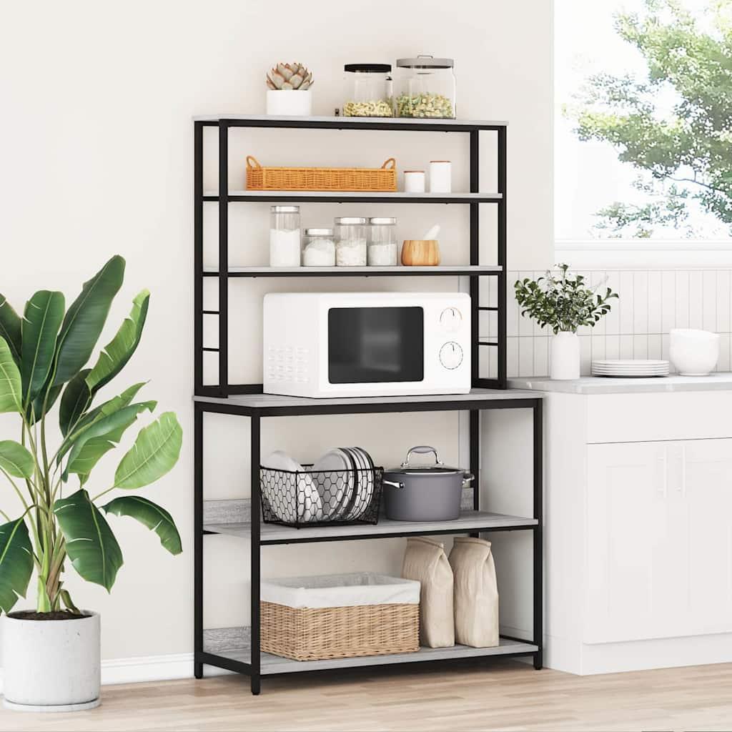 Køkkenhylde i industrielt design - grå sonoma 100 × 40 × 168 cm, konstrueret træ