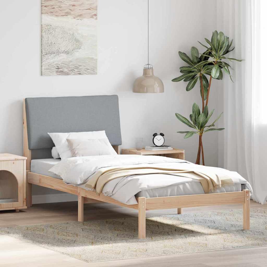 Sengestel Brun og lys grå 100 x 200 cm Massivt fyrretræ billede