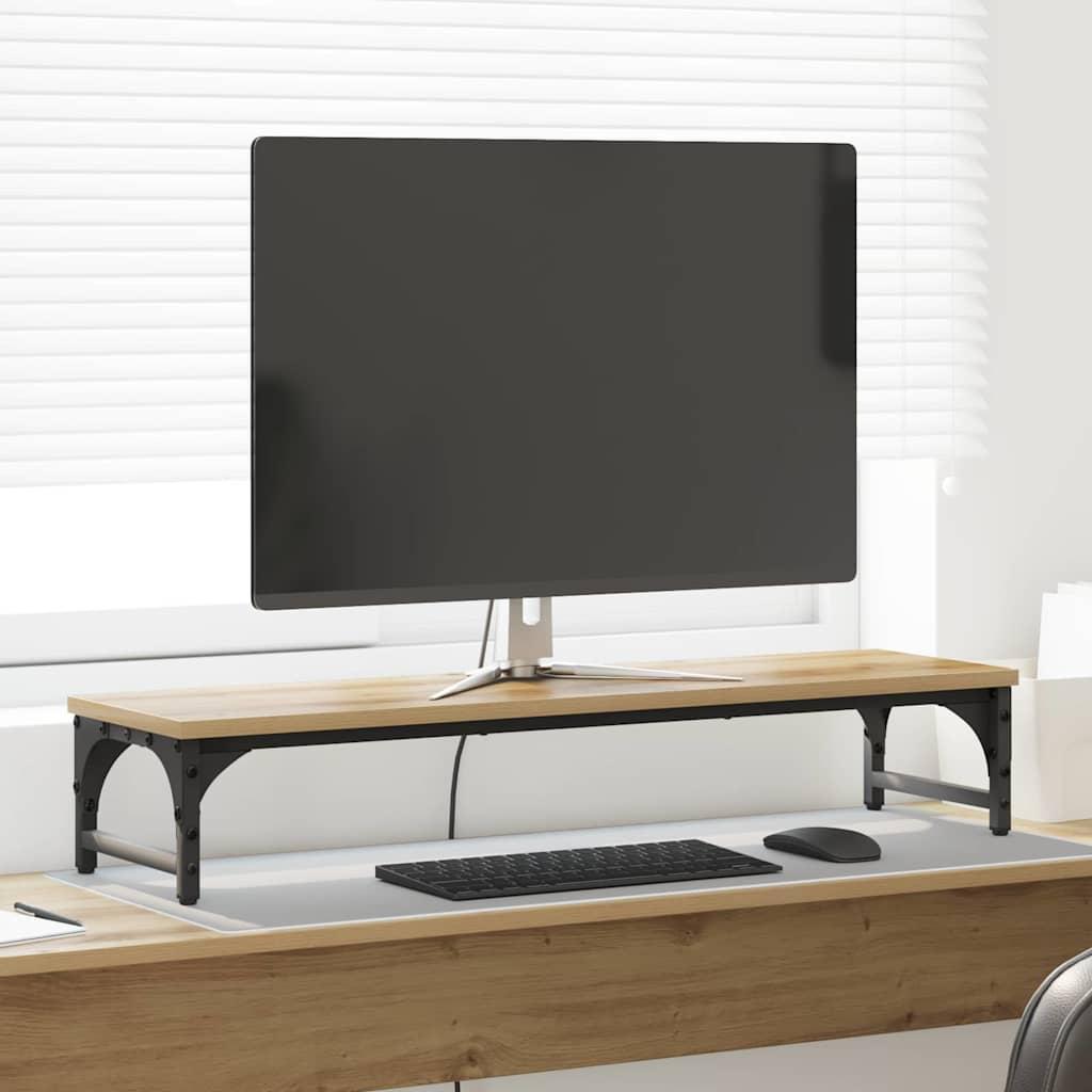 Monitor Stativ Artisan Egetræ 85 x 23 x 15,5 cm Konstrueret træ billede